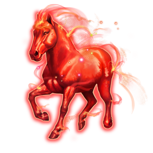 cheval divin naine rouge